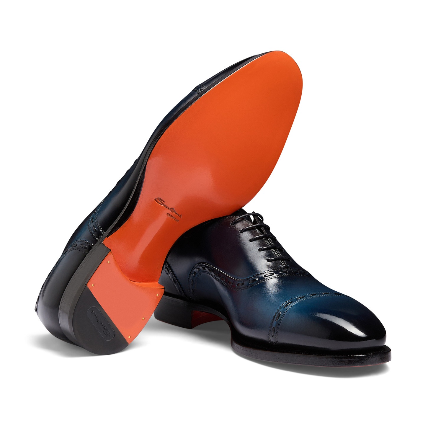 Men's black leather Oxford shoe - 4