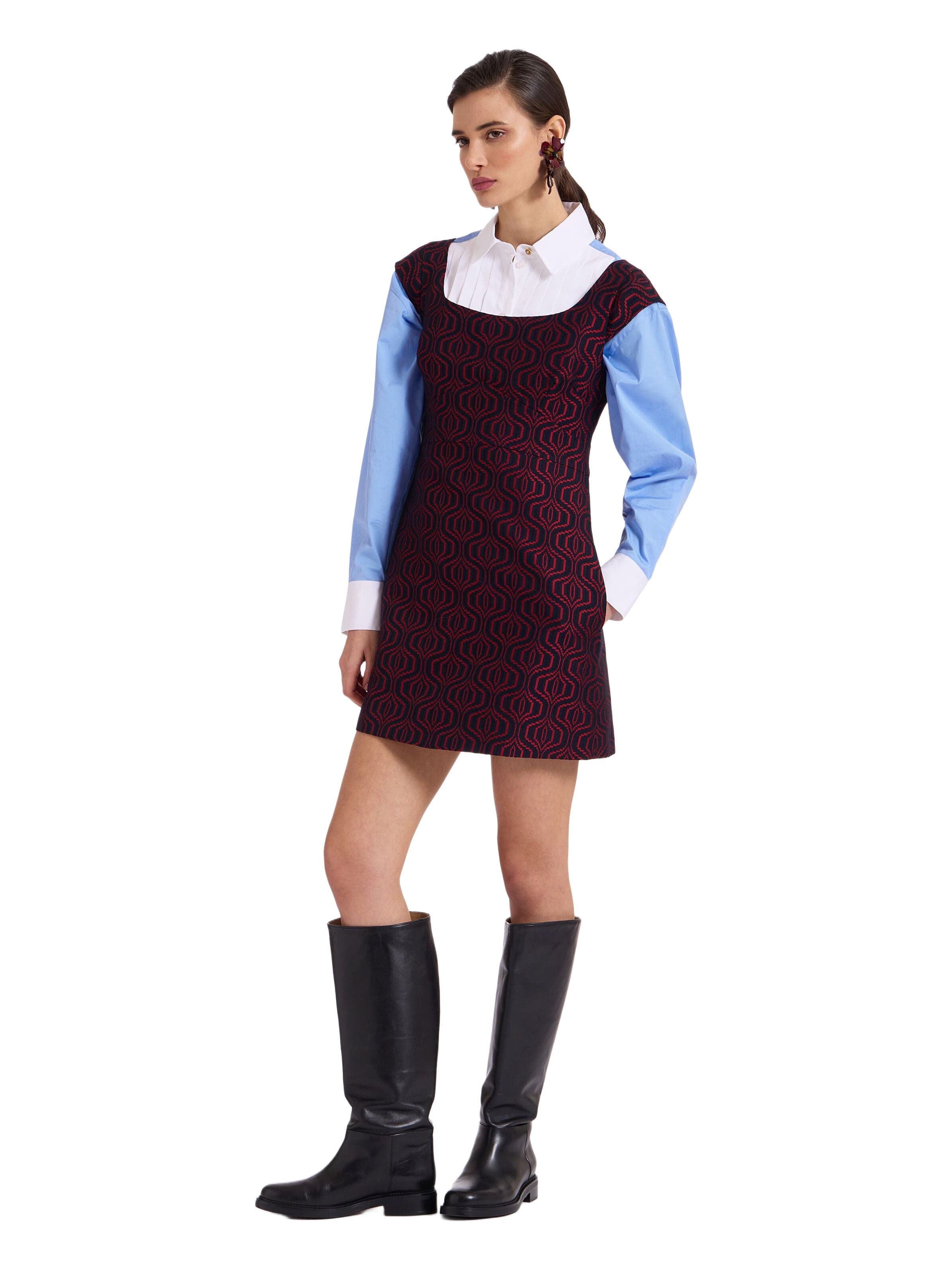 La DoubleJ Arabesque Mini Dress Pixel Jacquard Blue at Nordstrom - 1