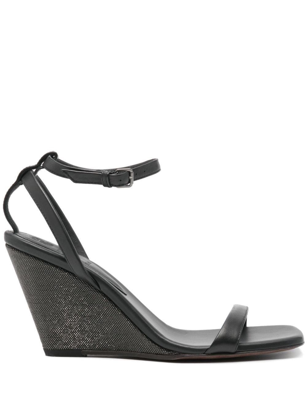 90mm leather wedge sandals - 1