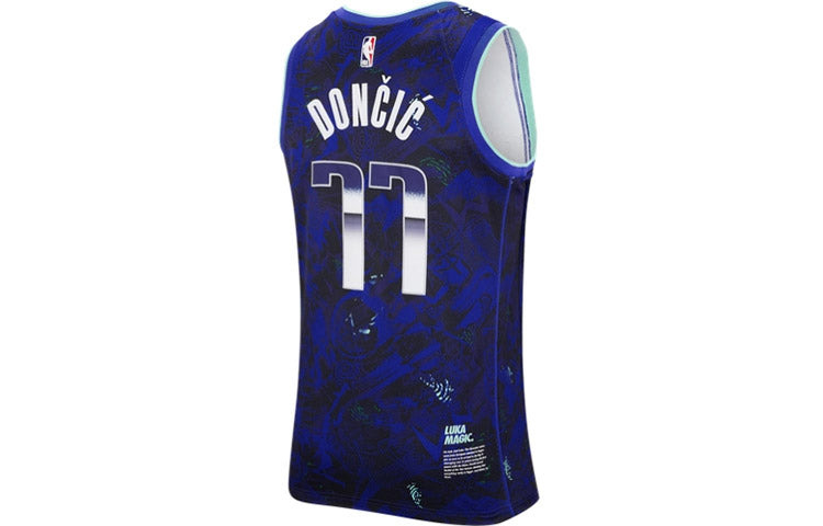 Nike NBA Retro Basketball Jersey/Vest Dallas Mavericks Doncic No. 77 Blue DA6960-405 - 2