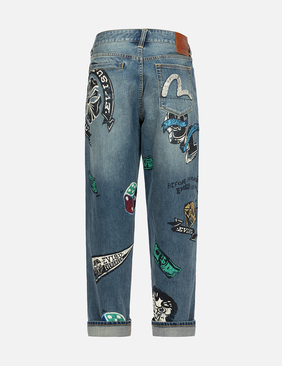 TAKE A CHANCE PRINT RELAX FIT JEANS - 2