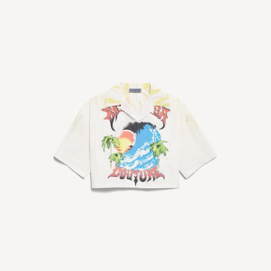 Women's Extreme Tie Dye Bowling Shirt in White/yellow - 1