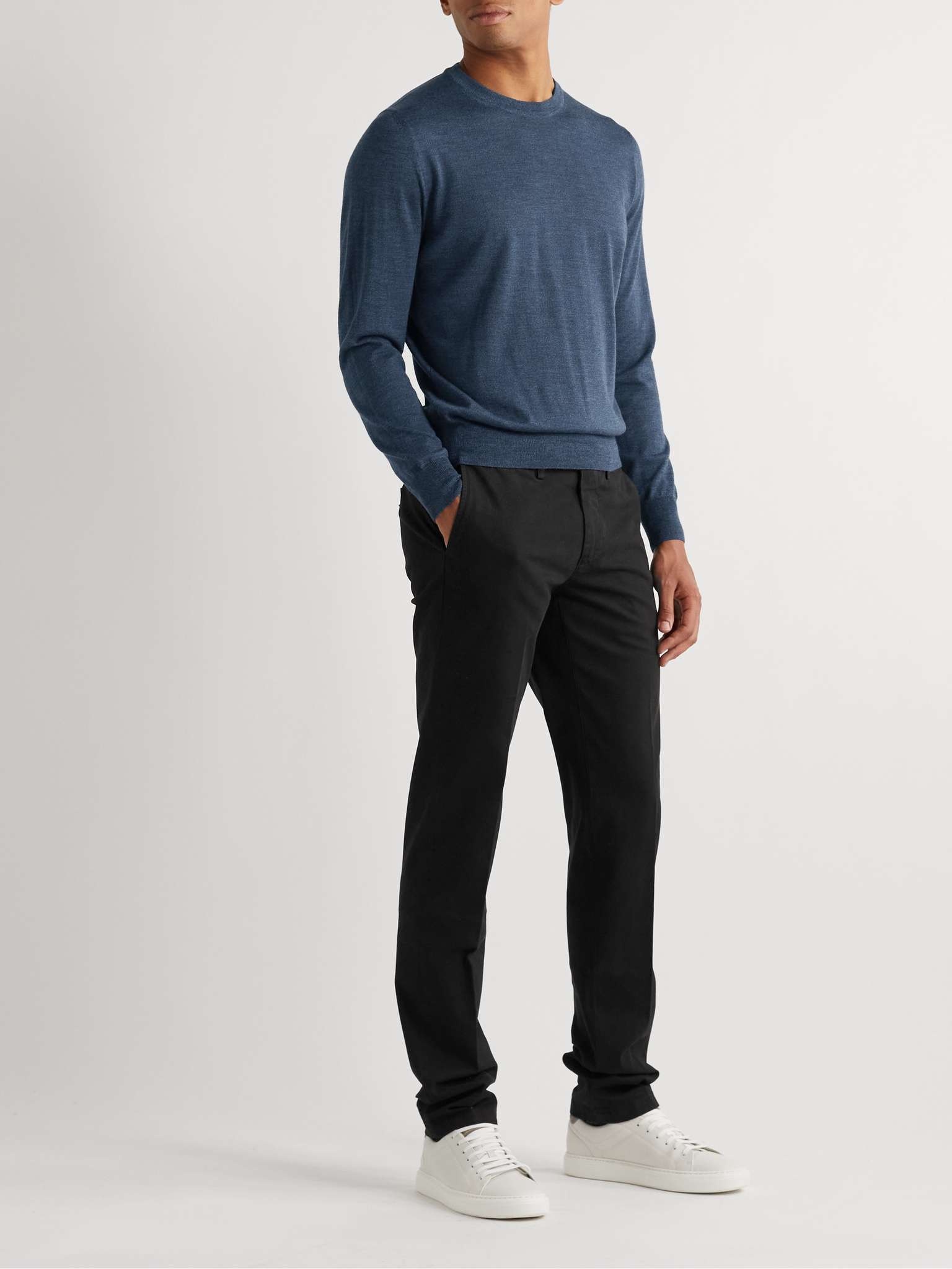 Slim-Fit Tapered Stretch-Cotton Jacquard Chinos - 2