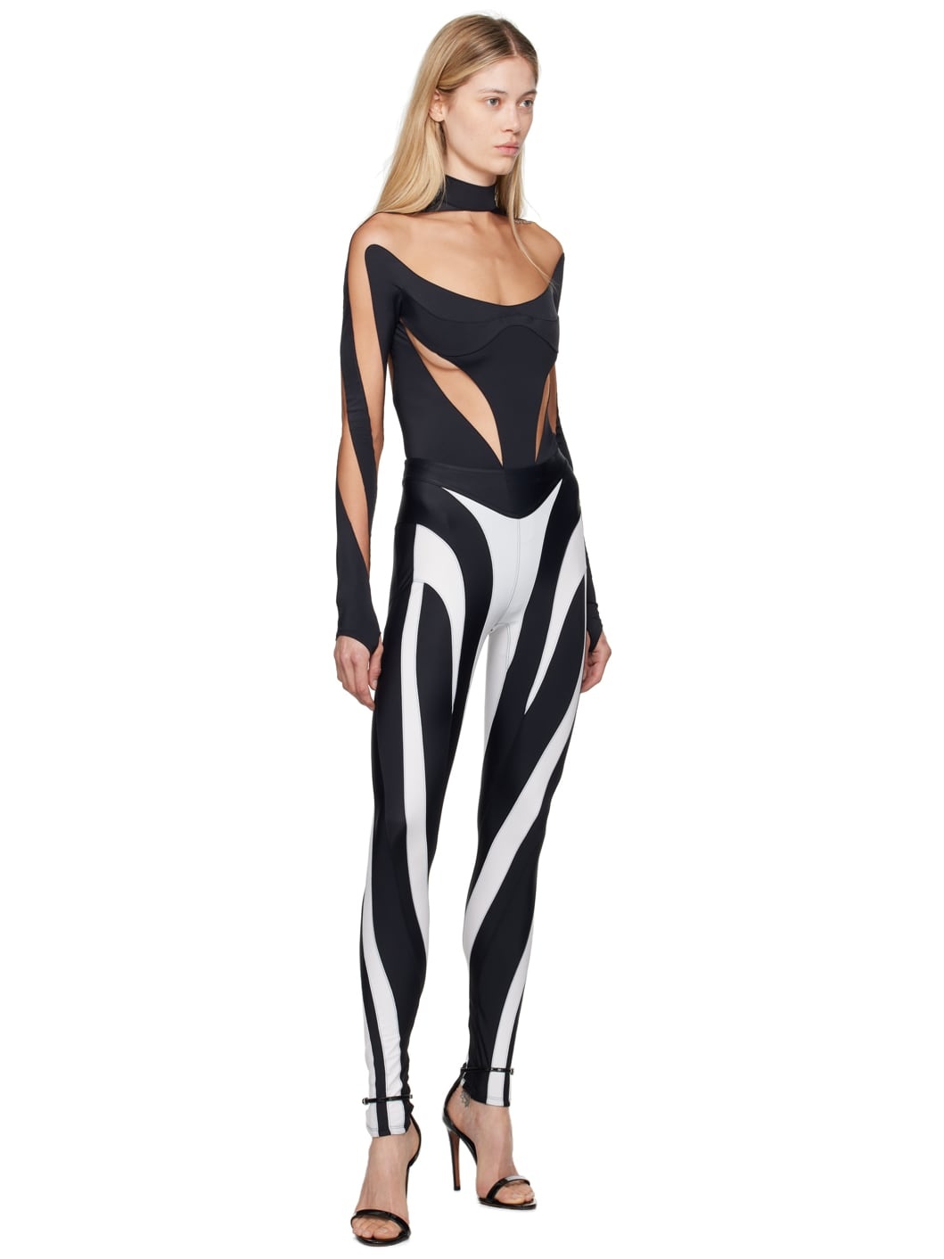 Black & Brown Illusion Bodysuit - 5