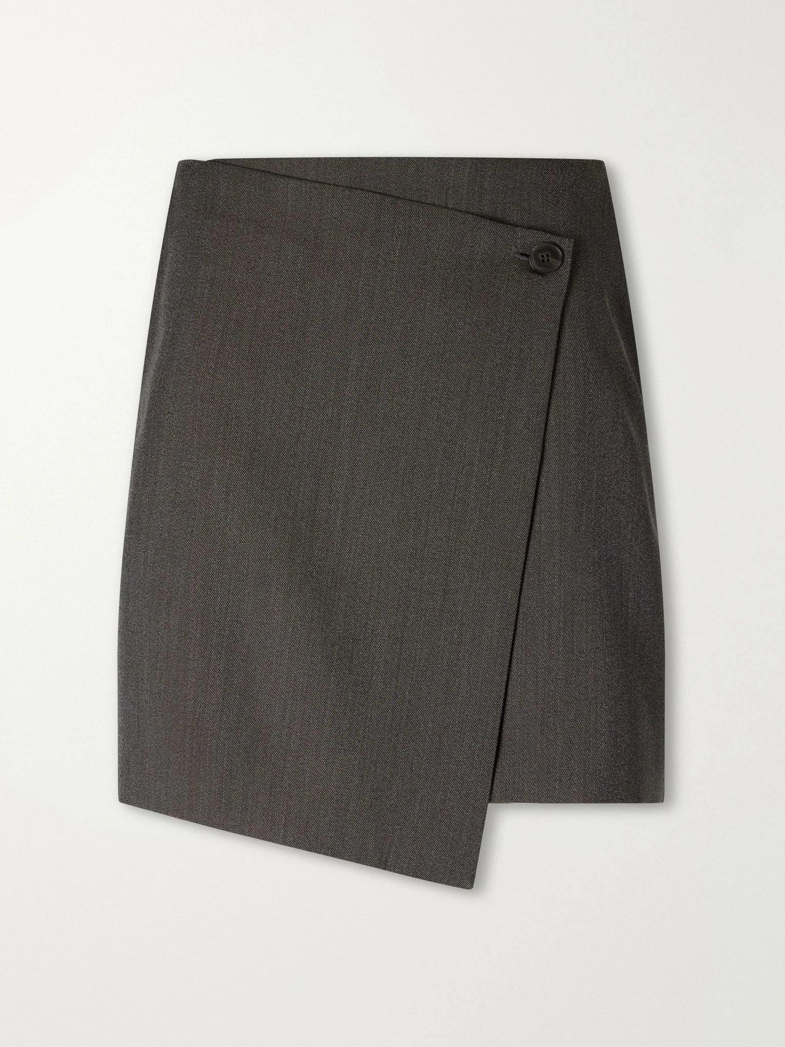 Titled wool-twill mini wrap skirt Taupe - 1