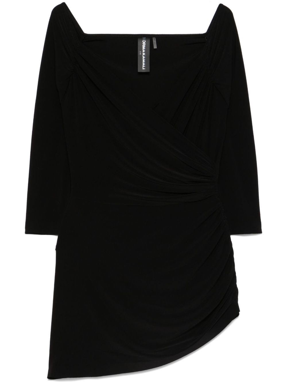 draped off-shoulder mini dress - 1