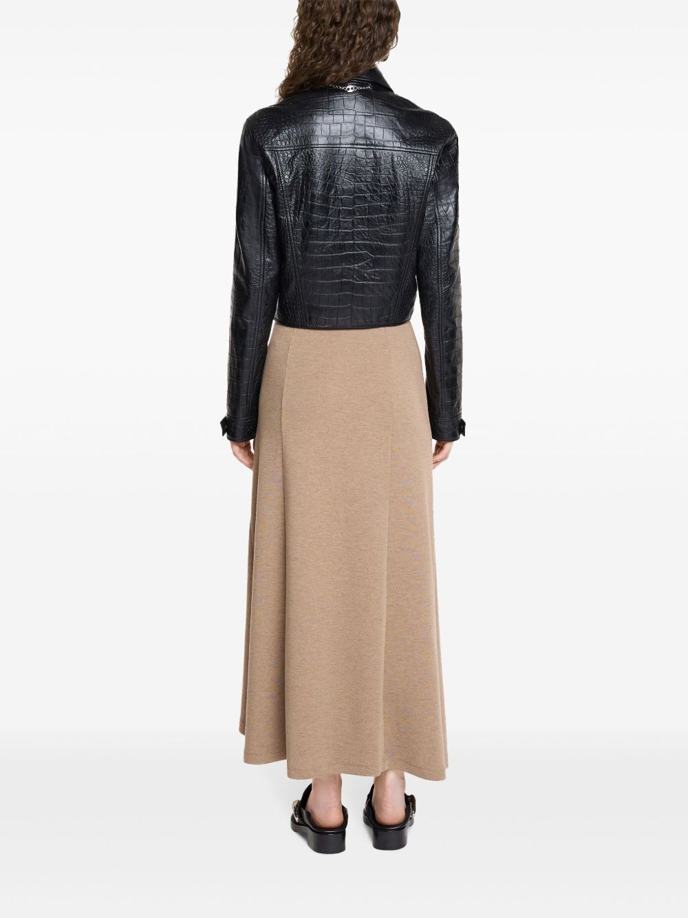asymmetric long-sleeve dress - 4