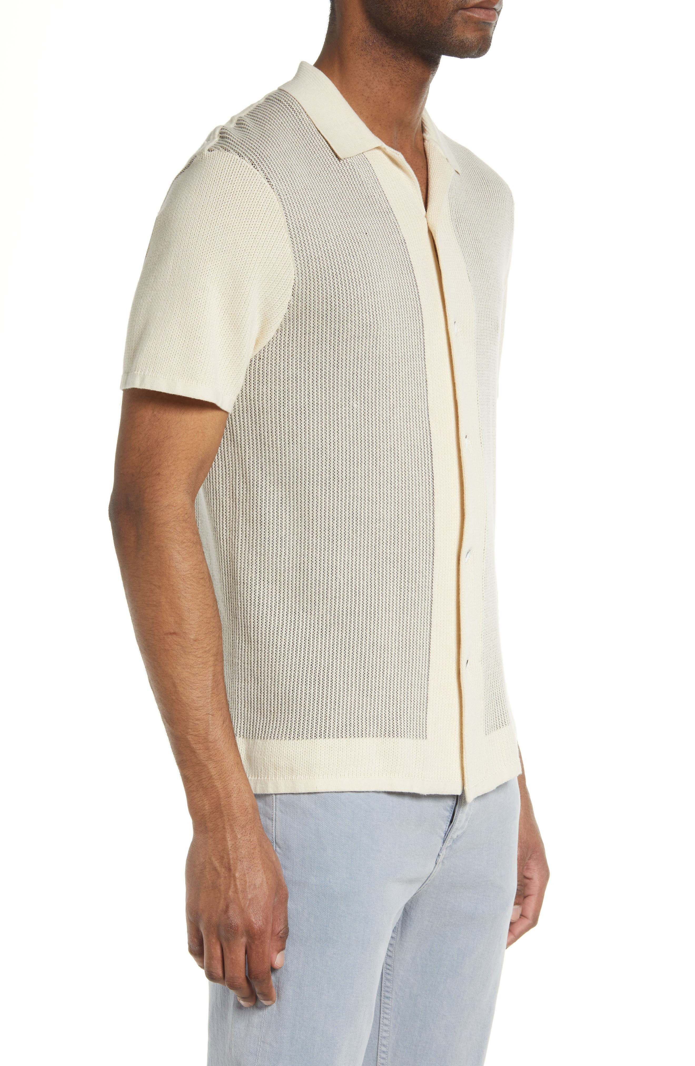 Harvey Short Sleeve Knit Button-Up Camp Shirt - 4