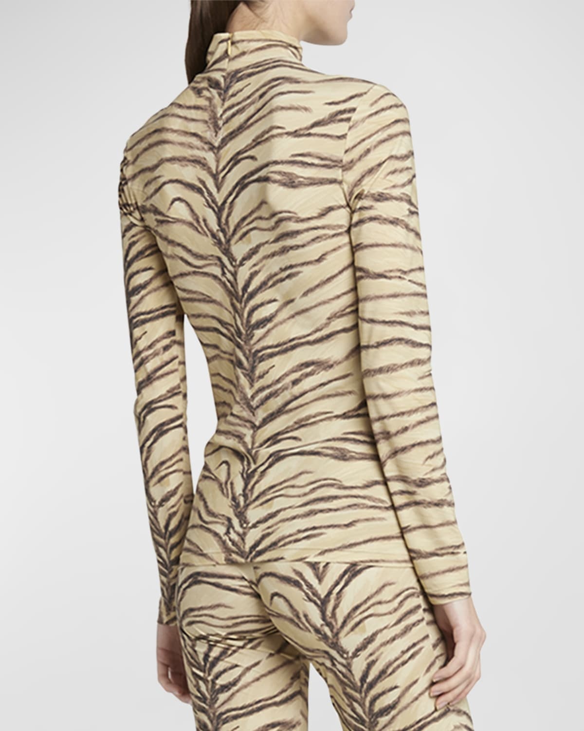 Tiger Print Turtleneck Top - 6