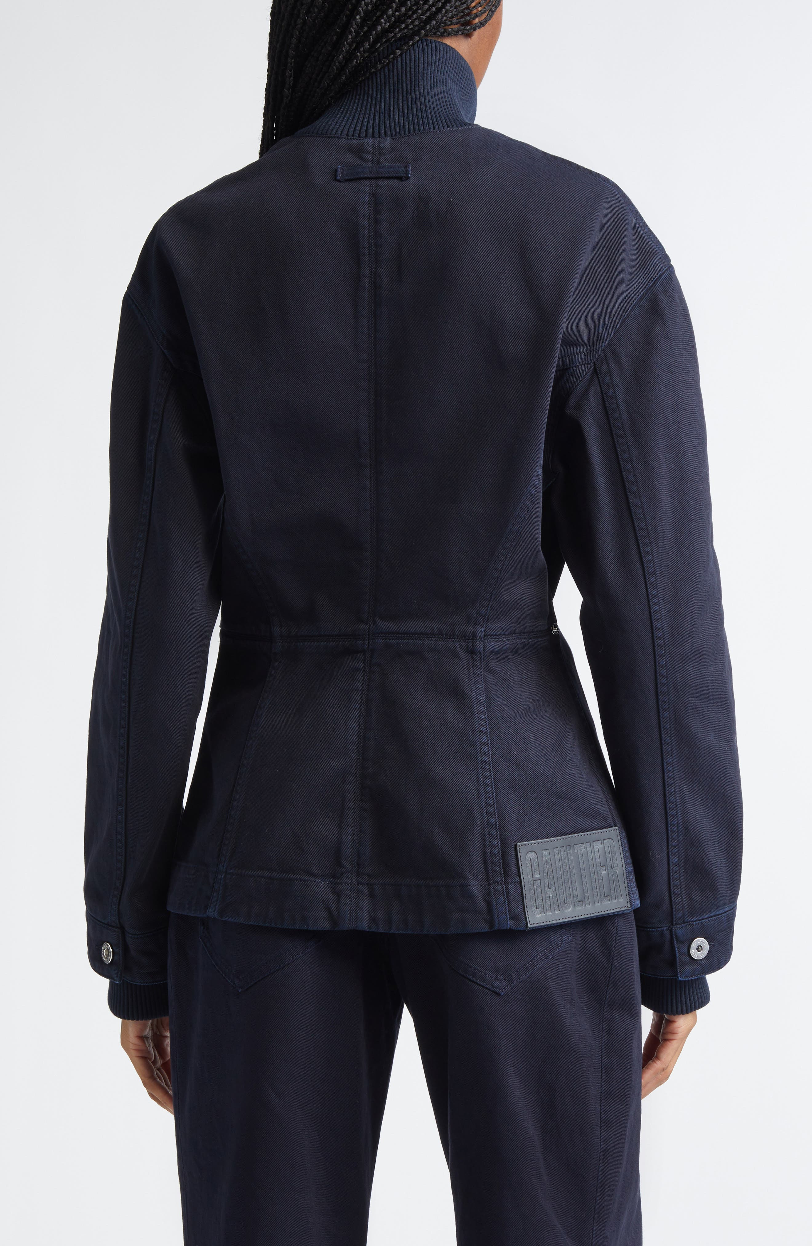 Jean Paul Gaultier Overdye Fitted Denim Jacket in Navy at Nordstrom - 3