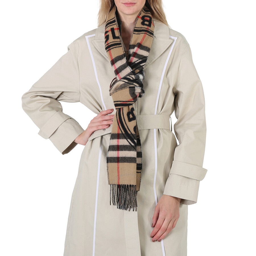 Burberry Archive Beige Montage Print Cashmere Scarf - 2