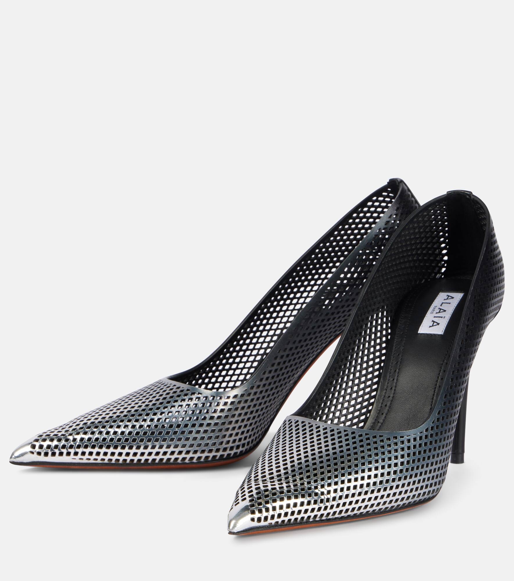90 ombré leather mesh pumps - 4