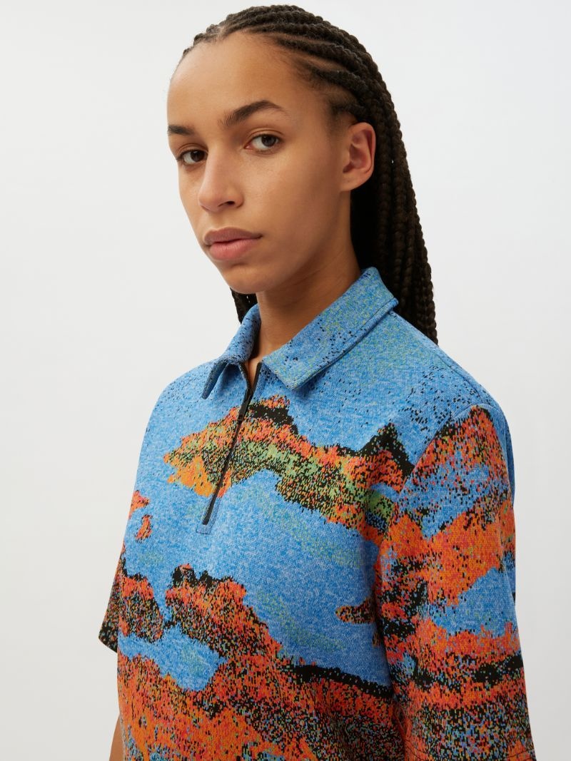 JACQUARD HALF ZIP POLO - 6