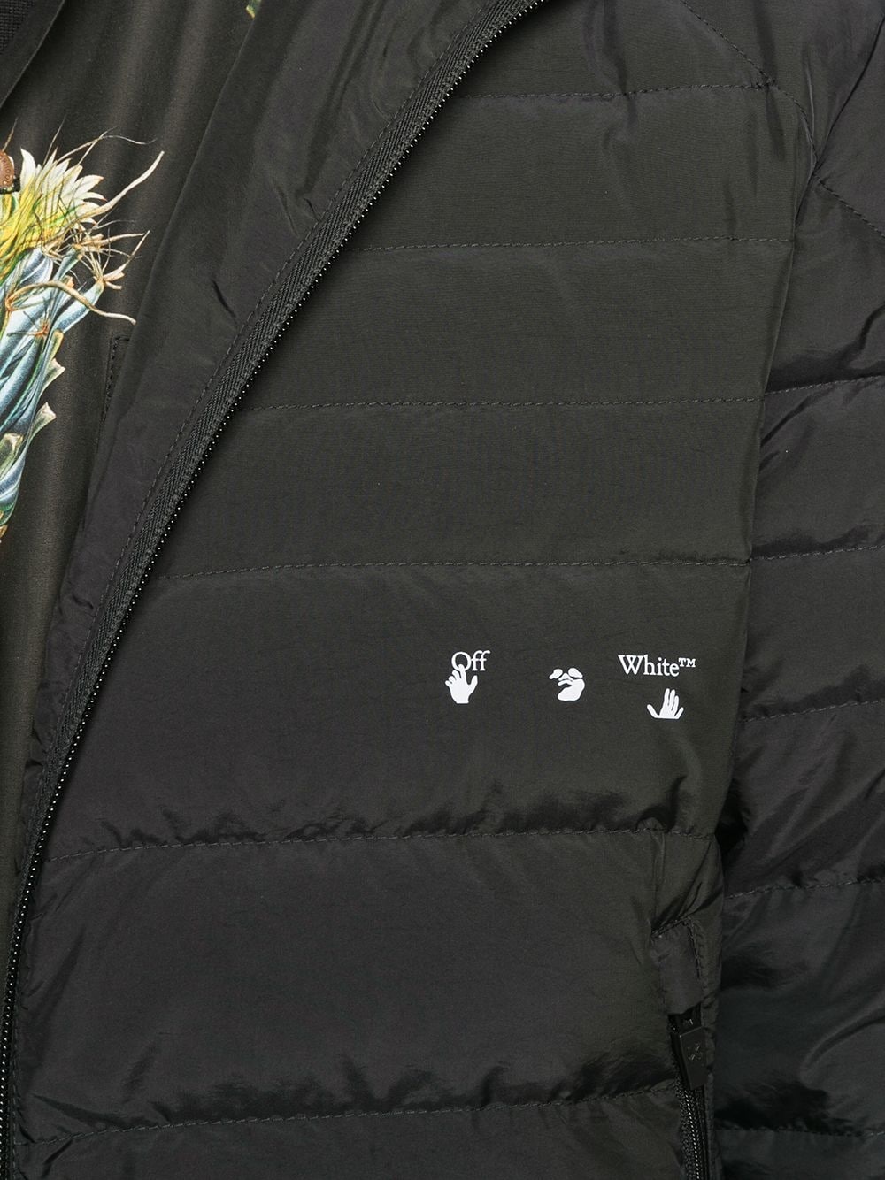 logo print zipped puffer jacket - 5