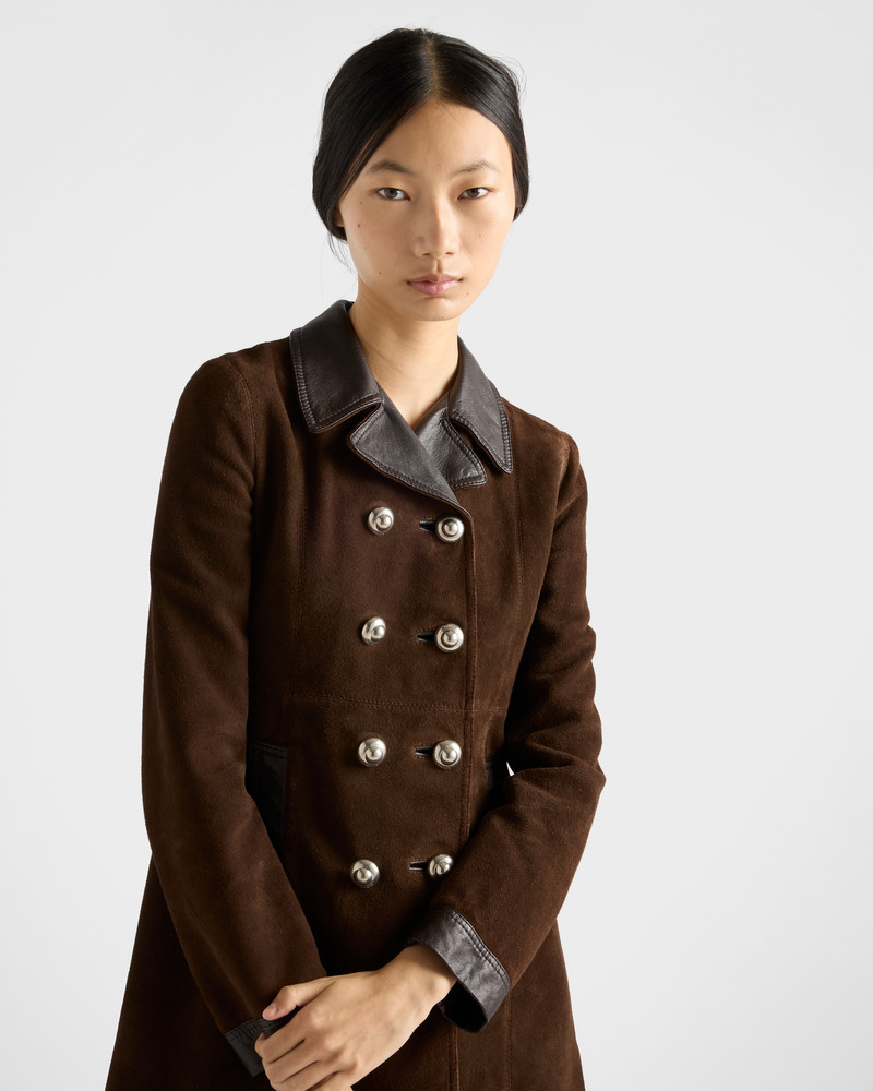 Double-breasted suede caban jacket 3