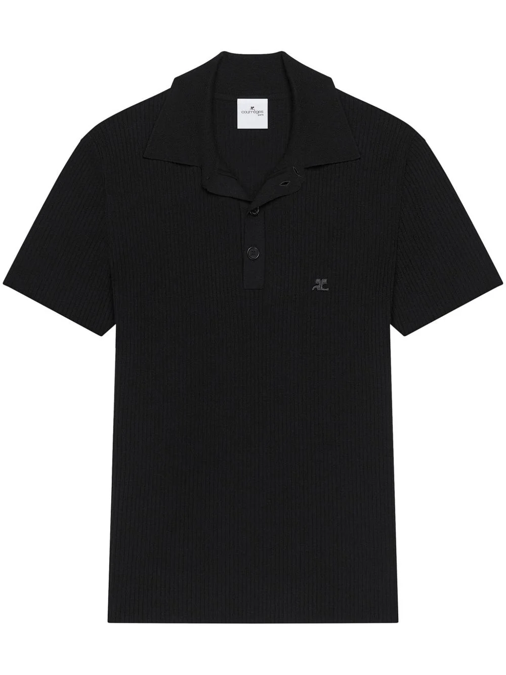 ribbed polo shirt - 1