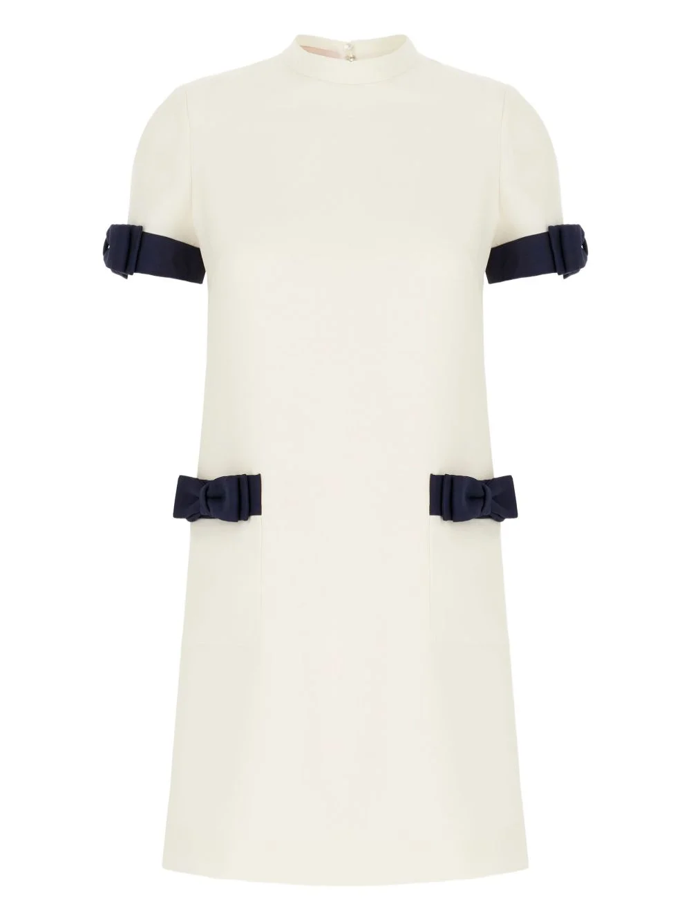 bow-detail short-sleeve mini dress - 1