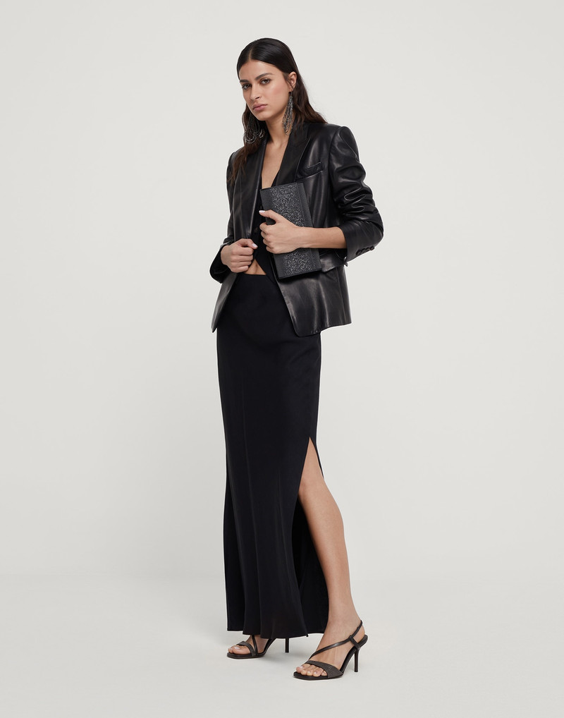 Viscose and linen fluid twill waistcoat with monili 5