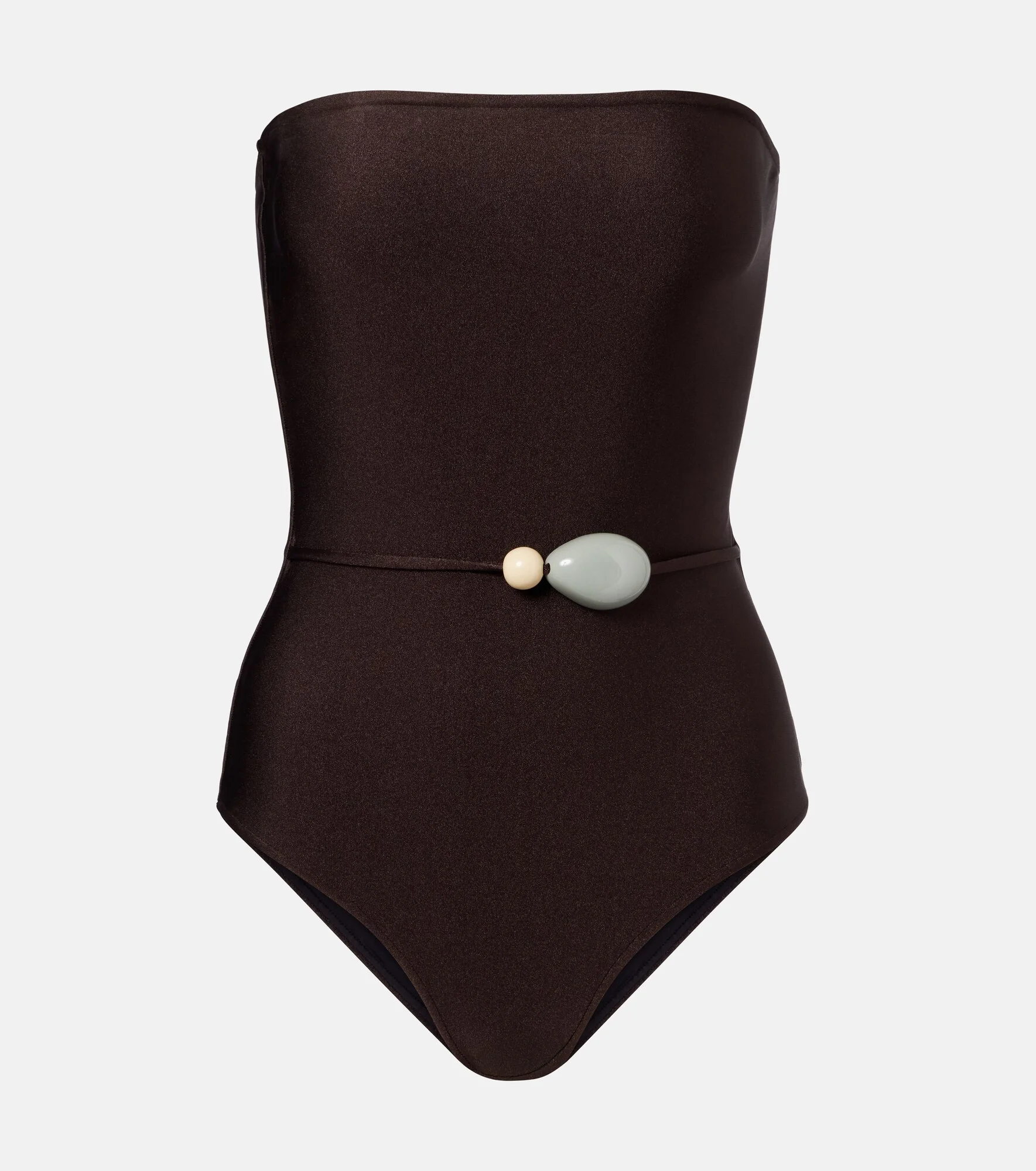 Belted embellished swimsuit - 1