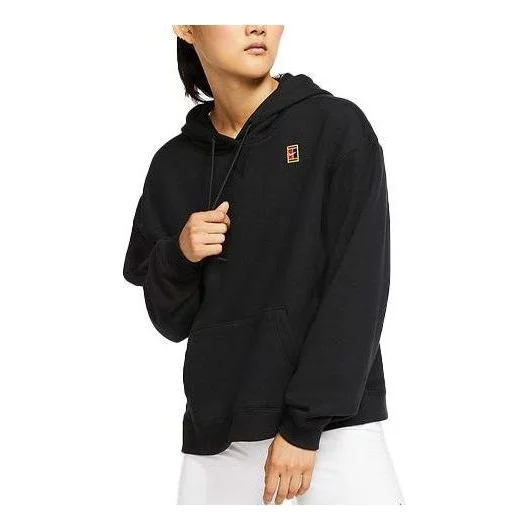 (WMNS) Nike Court Heritage Tennis Hoodie 'Black' AV0767-010 - 1