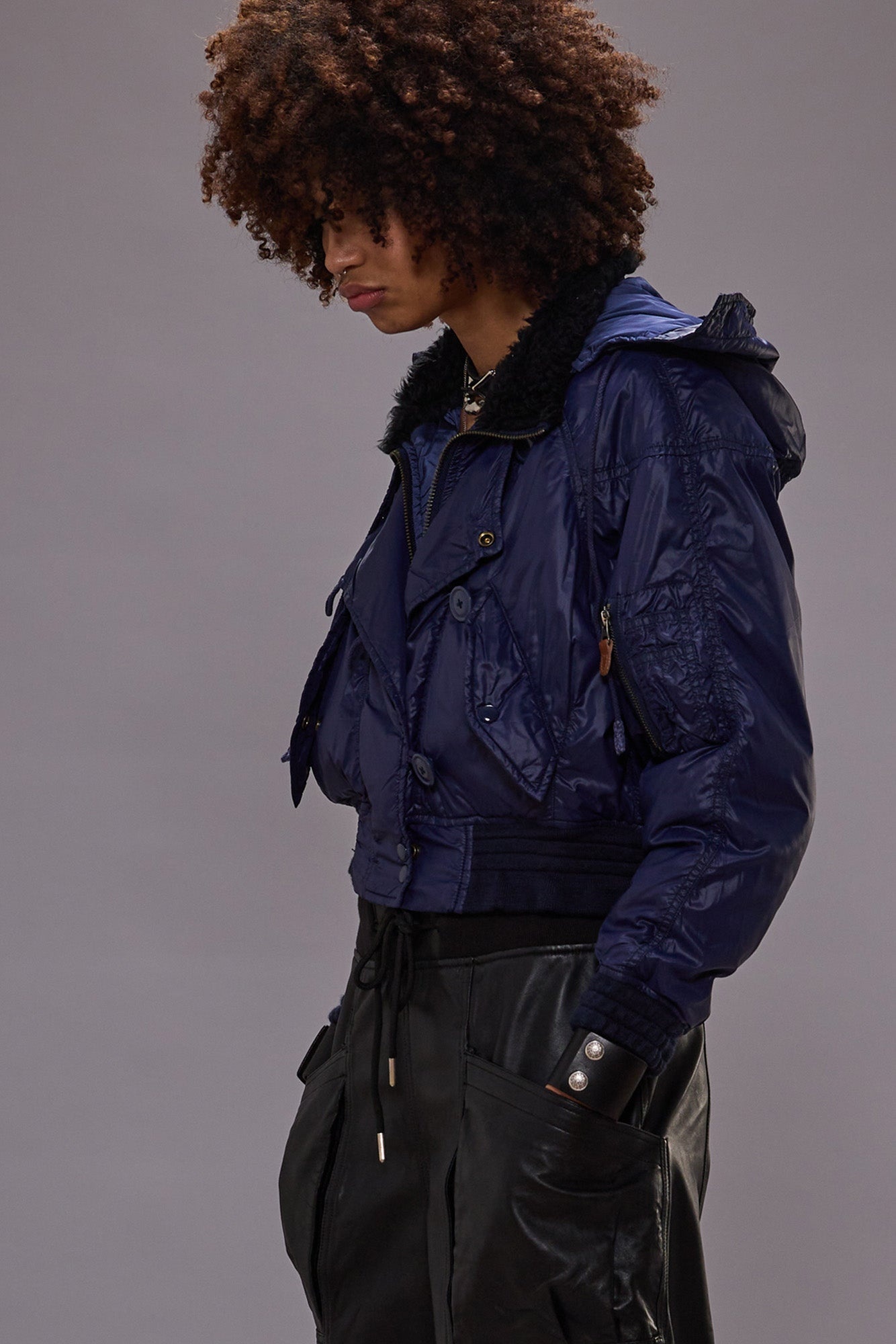 RAGLAN FLIGHT JACKET - NAVY - 1