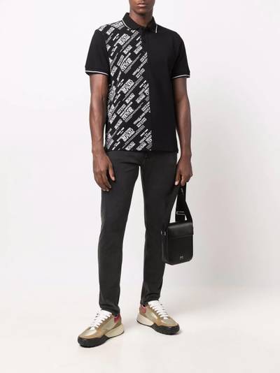 VERSACE JEANS COUTURE logo-print contrast polo shirt outlook