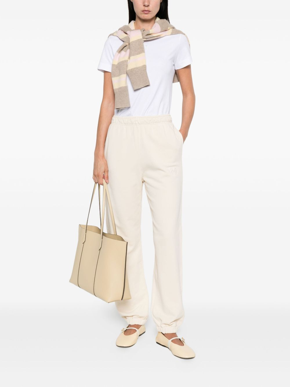 elastic-ankles cotton trousers - 2