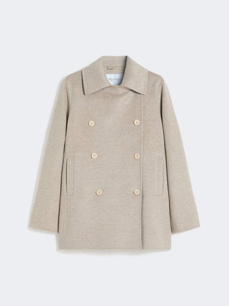 MAESA Double-breasted cashmere pea coat - SAND 1