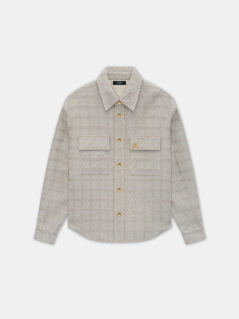 CHECK BOUCLE PADDED OVERSHIRT 1