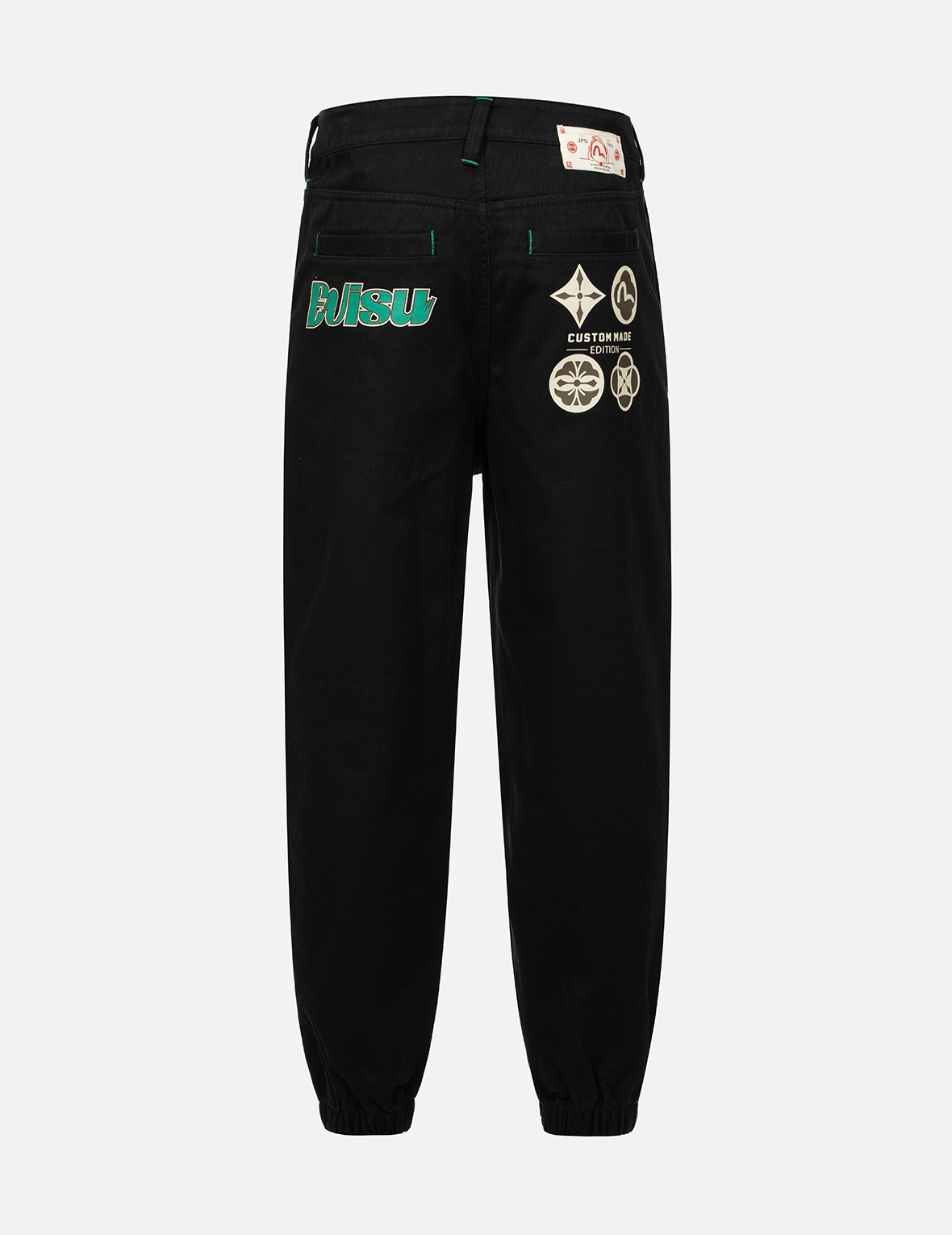 KAMON AND LOGO PRINT FASHION FIT WOVEN JOGGERS - 2