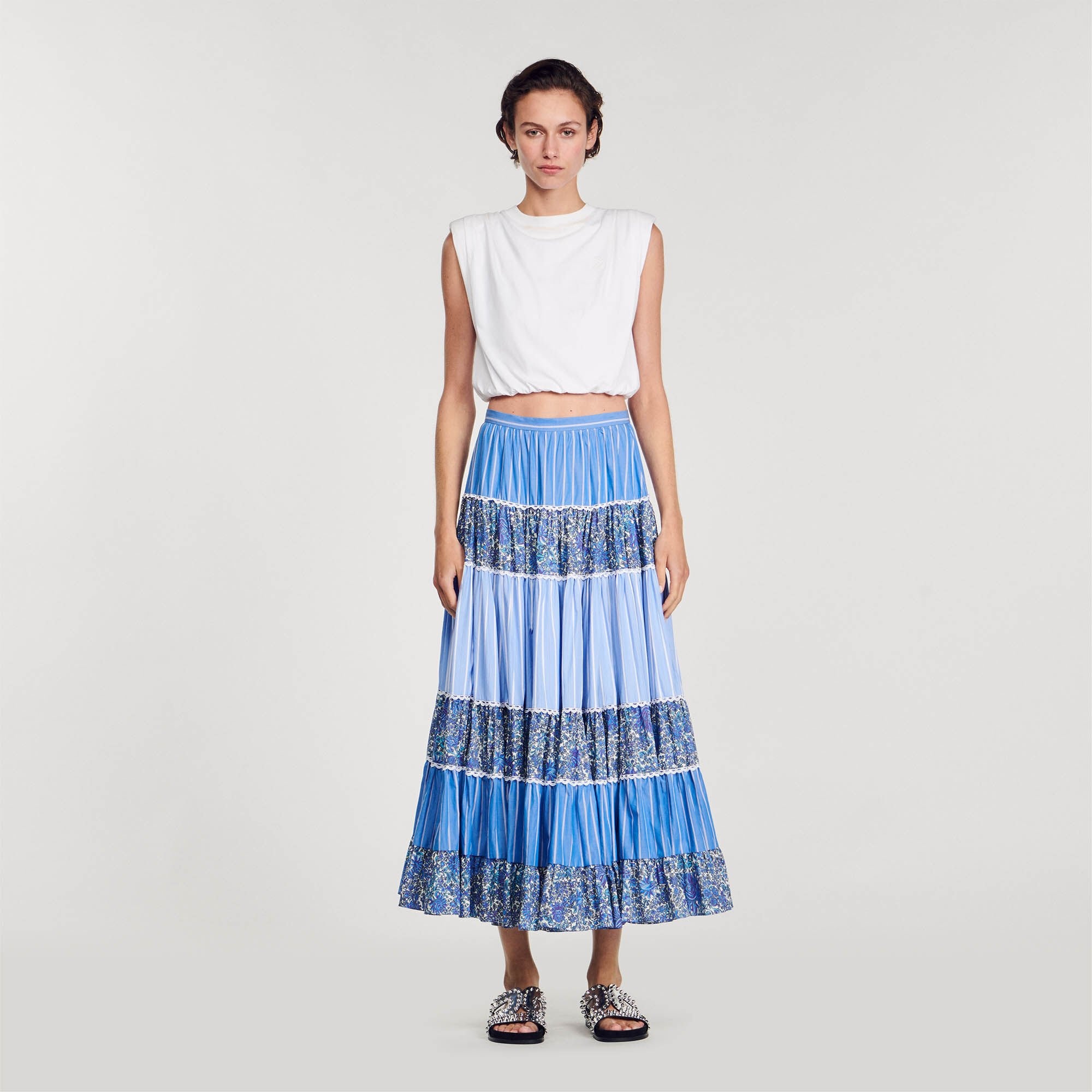 LONG PATCHWORK SKIRT - 3