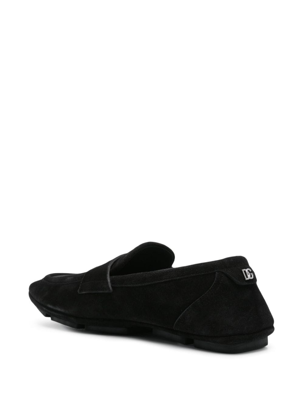 logo-plaque suede loafers - 3
