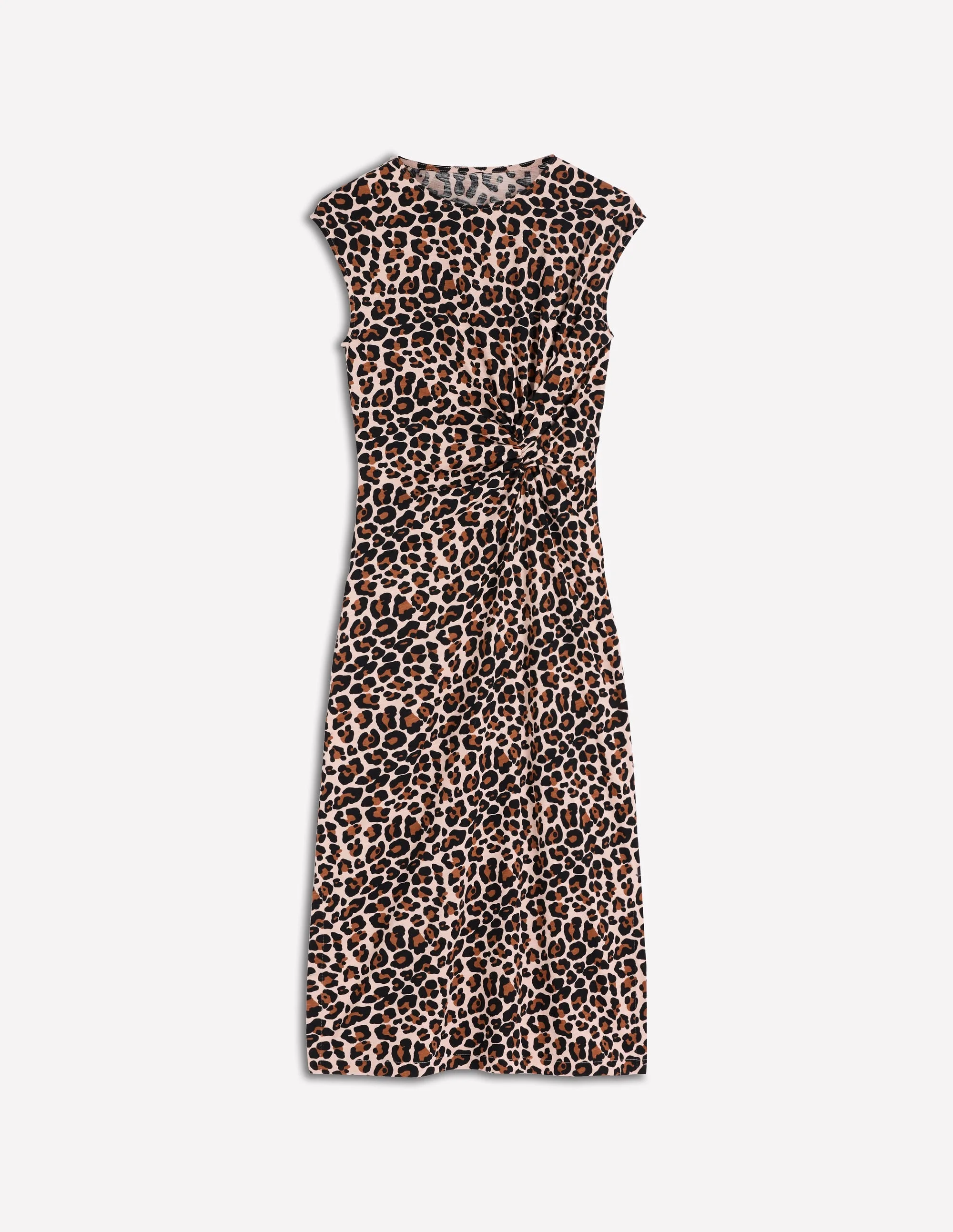 Delilah Twist Midi Dress-Almond Milk, Cheetah Pop - 1
