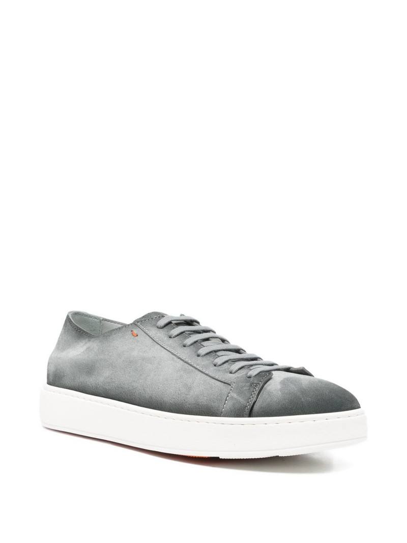 Santoni lace-up sued sneakers outlook