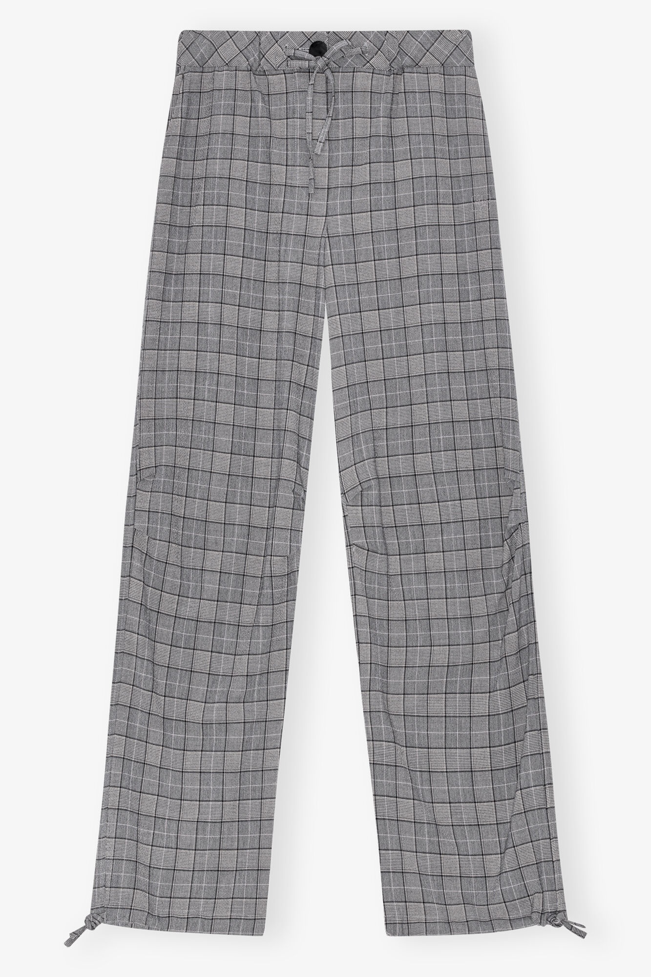 GANNI X PALOMA ELSESSER CHECK MIX DRAWSTRING TROUSERS - 1