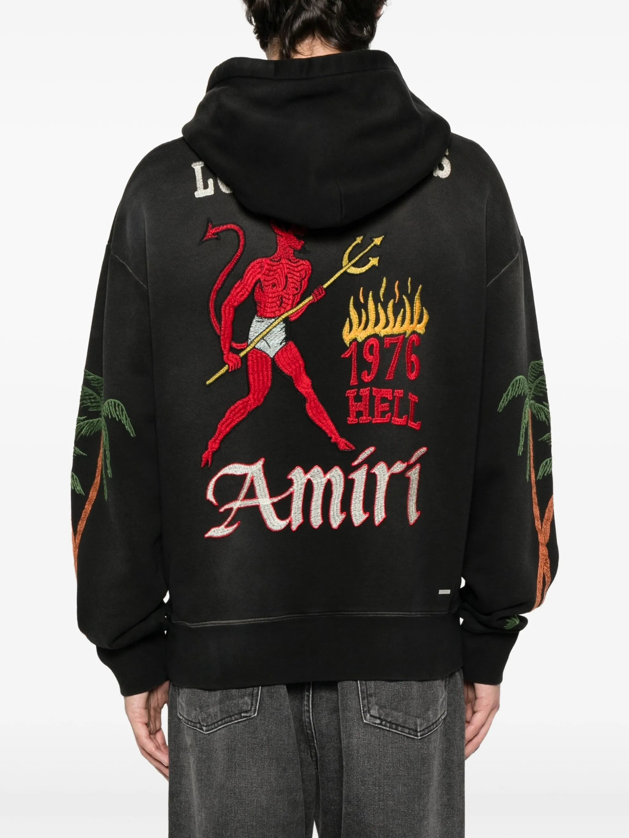 Amiri Palm-tree Embroidered Hoodie - 5