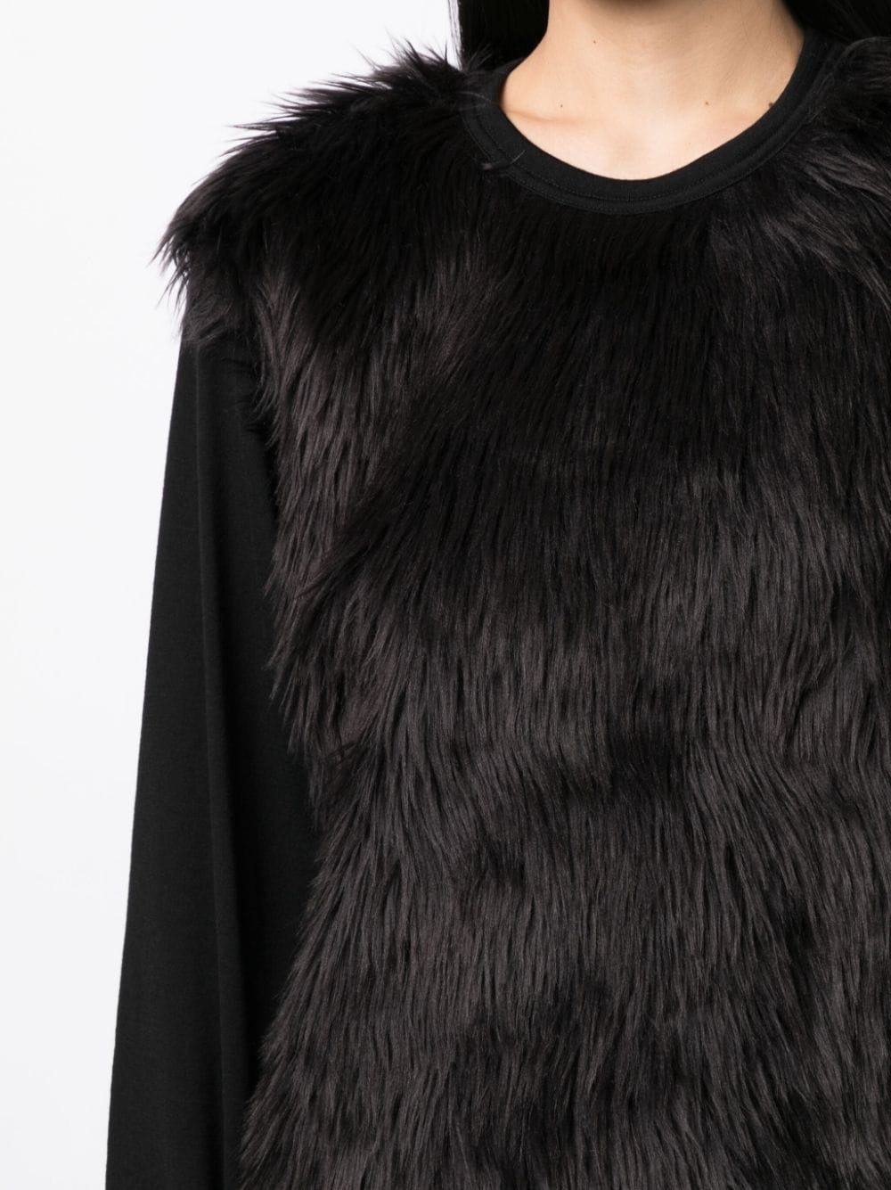 fur-detailing long-sleeve T-shirt - 5