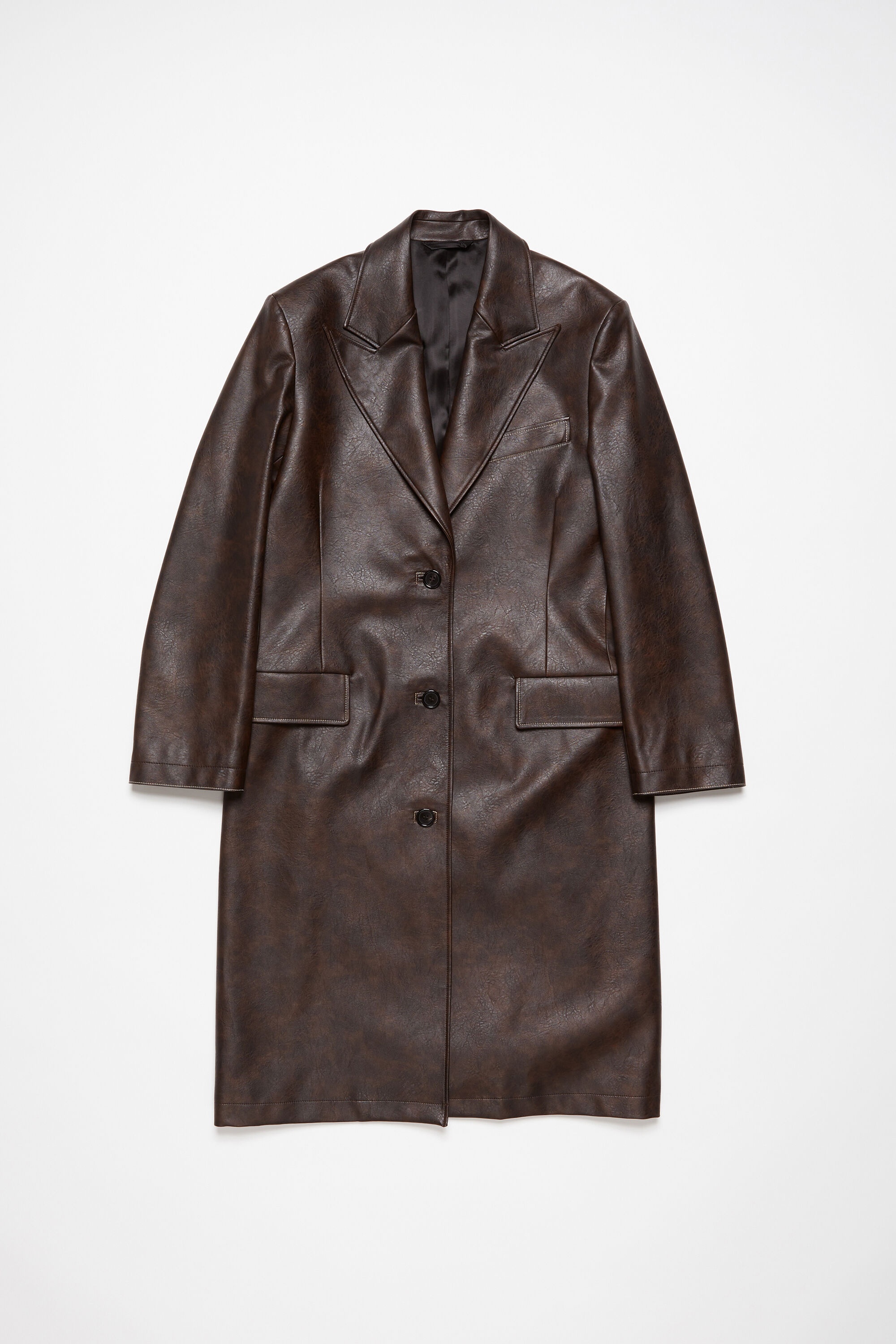 Single-breasted coat - Brown - 7