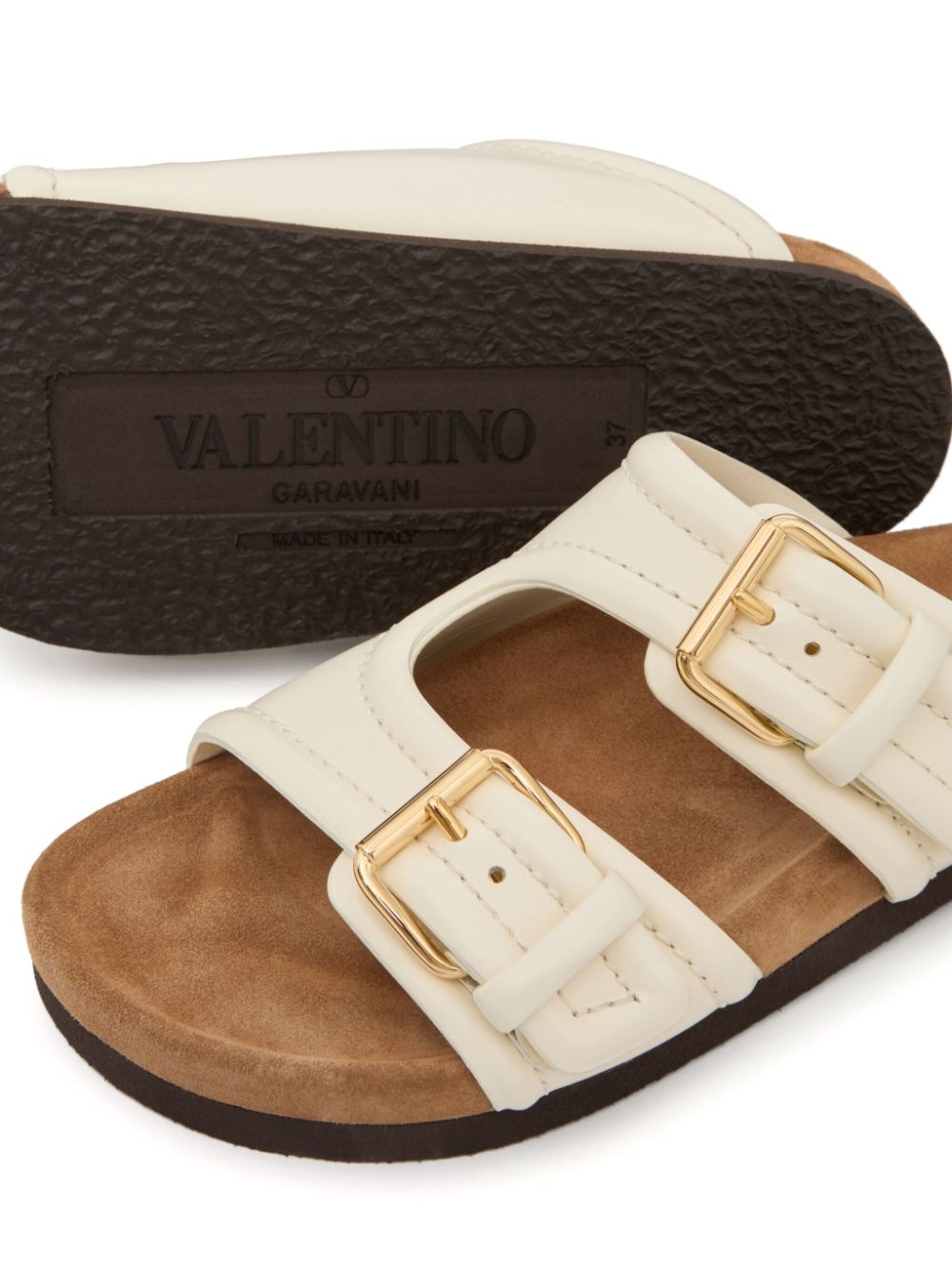 double-strap leather sandals - 5