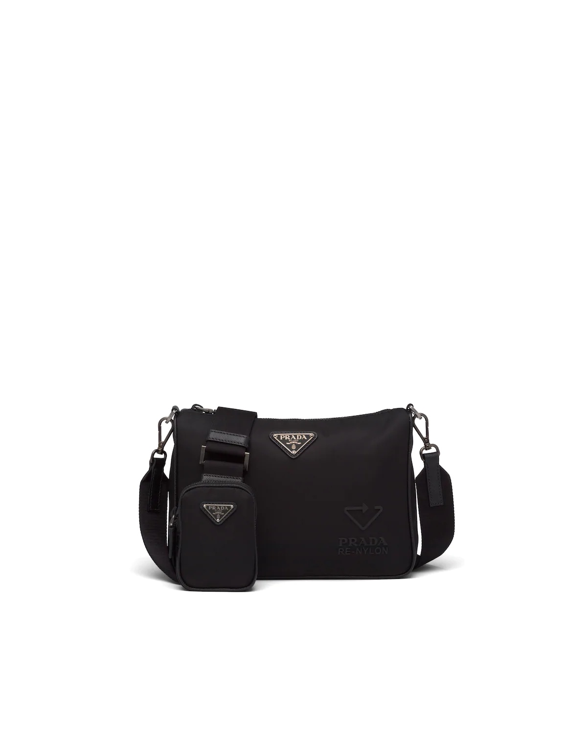 Re-Nylon and Saffiano leather shoulder bag - 1