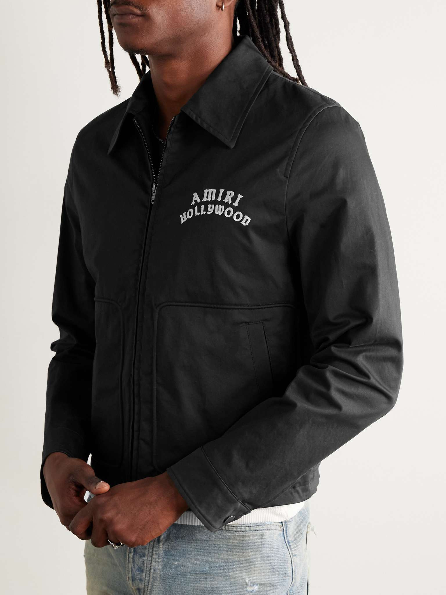 Logo-Flocked Cotton-Blend Blouson Jacket - 3