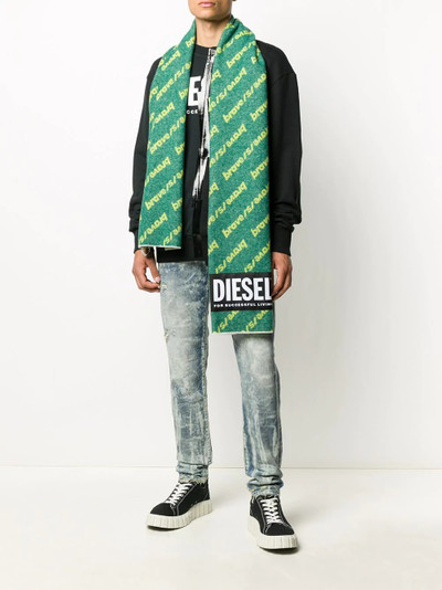 Diesel logo embroidered scarf outlook