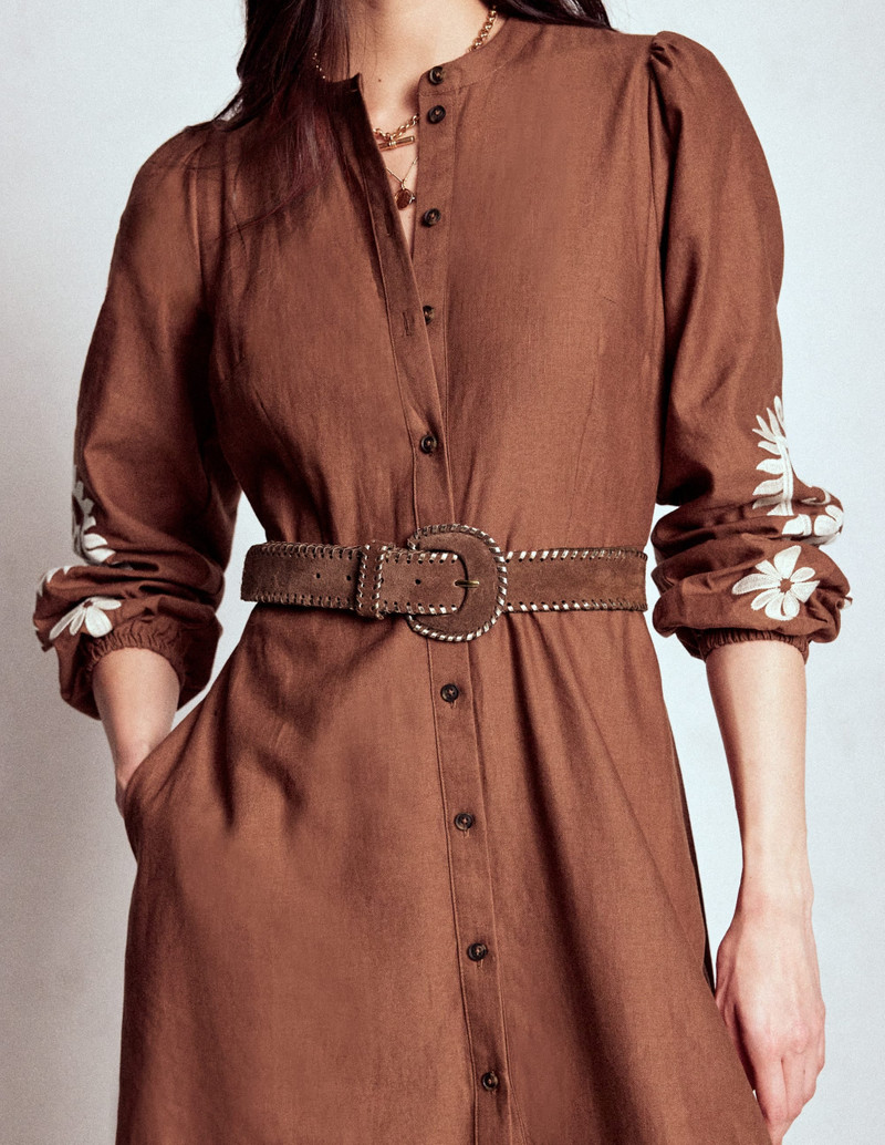 BODEN Covered Whipstitch Belt-Tan outlook