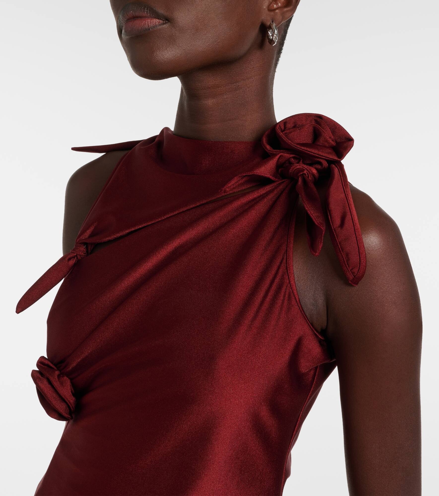 Floral-appliqué asymmetric top - 4