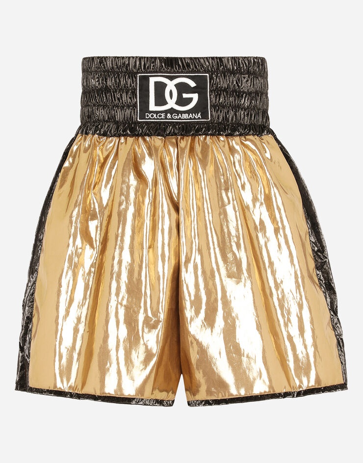 Foiled-gold nylon shorts - 3