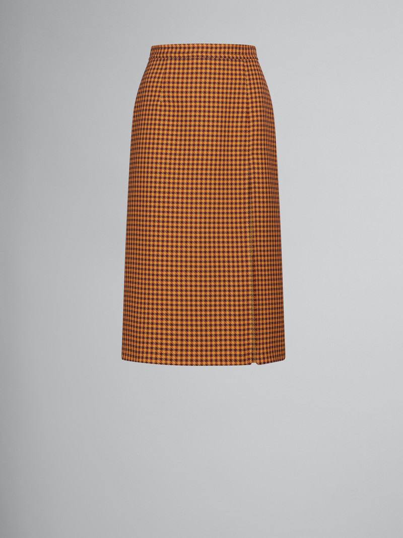 ORANGE 과 BURGUNDY CHECKED SKIRT 1