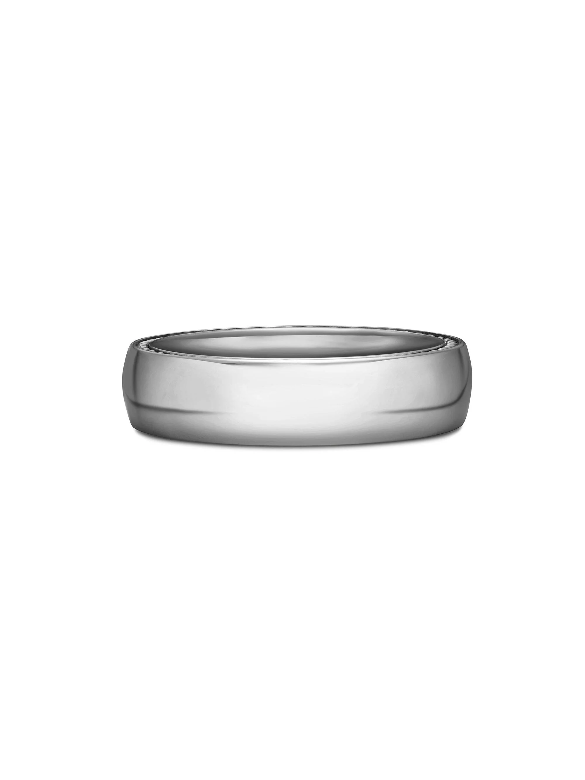 Men's Streamline Band Ring in Platinum, 6MM - Silver - 1
