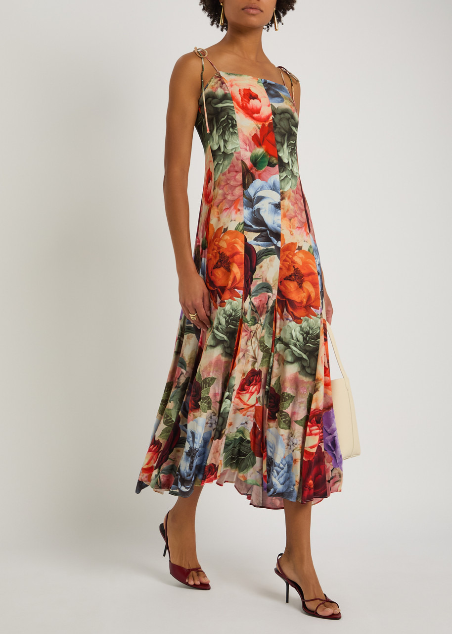 Alice + Olivia Jeanette Floral Woven Midi Dress - 4