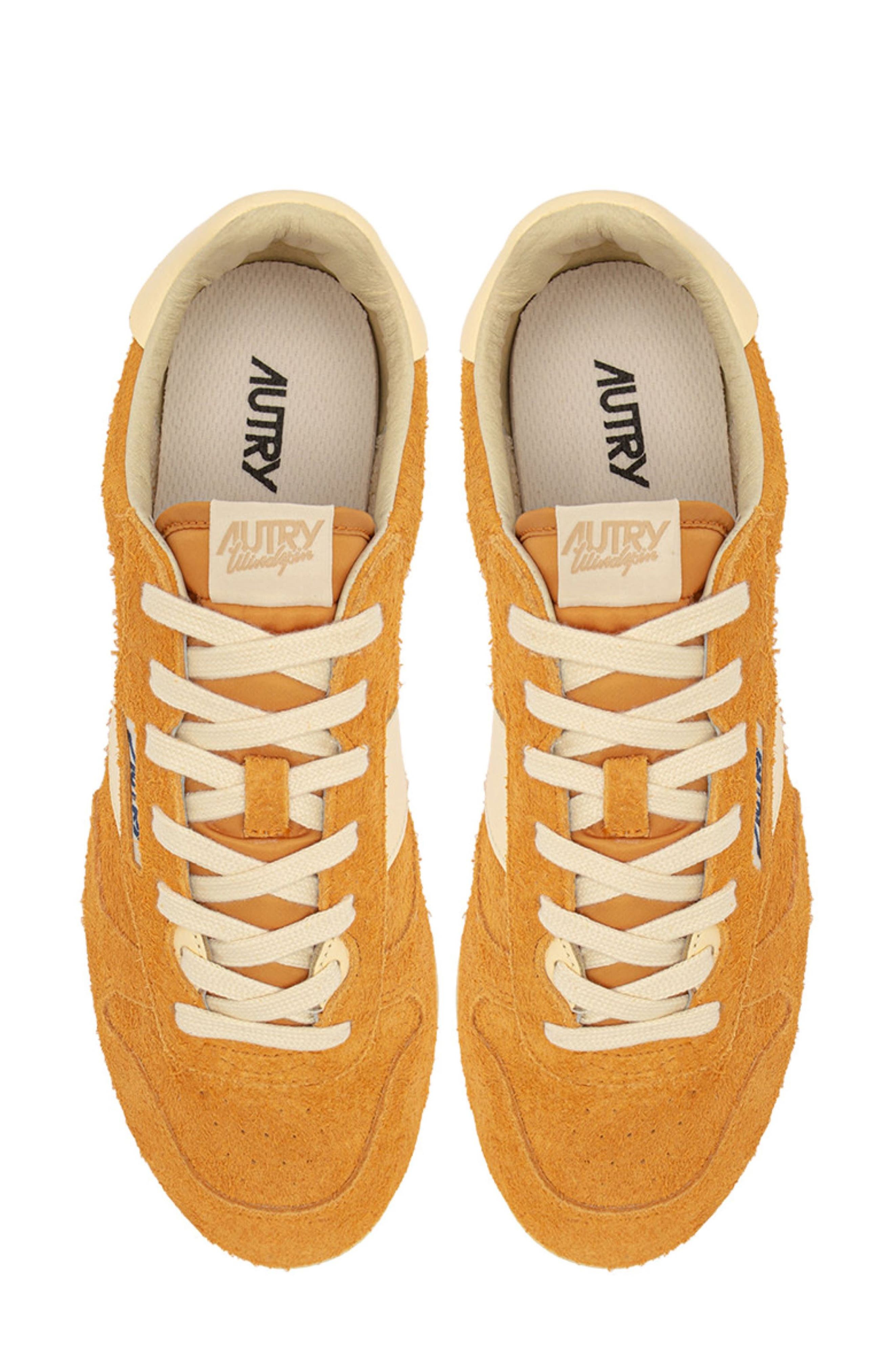 AUTRY Windspin Low Sneaker in Orange Suede at Nordstrom - 4