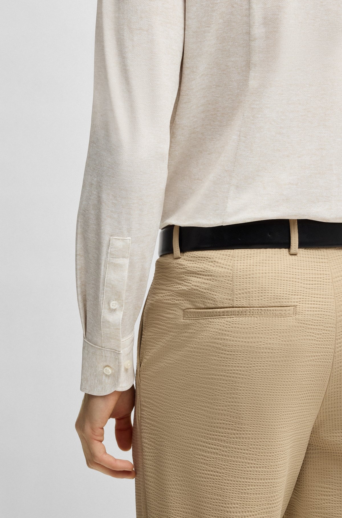 SLIM-FIT SHIRT IN PRINTED PERFORMANCE FABRIC - 6